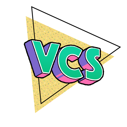 Text of VCS in colorful 1990's style